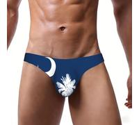 BOAIHH Calzoncillos de bikini para hombre, cómodos, transpirables, exquisitos estampados de la bandera de Carolina del Sur para uso diario y ocio, Negro, 4XL