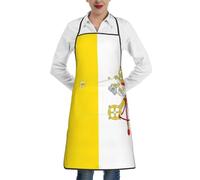 BOAIHH Delantal multifuncional con bandera del Vaticano, cómodo protector y resistente al aceite, adecuado para varios lugares de catering