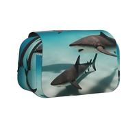 BOAIHH Estuche con doble concha de pescado en el mar profundo, impresión de ancho completo, adecuado para bocetos, viajes y escuela