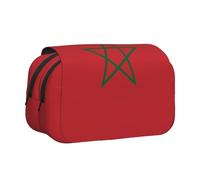 BOAIHH Estuche doble con diseño de bandera de Marruecos, impresión de ancho completo, adecuado para bocetos, viajes y escuela