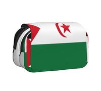 BOAIHH Estuche doble con diseño de bandera del Sáhara Occidental, impresión de ancho completo, adecuado para bocetos, viajes y escuela