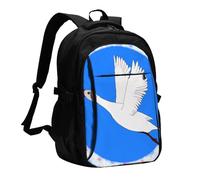 BOAIHH Flying White Goose - Mochila de gran capacidad con compartimento independiente para el ordenador, diseño de alivio de presión, trabajo, desplazamiento