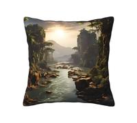 BOAIHH Funda de almohada para las cuatro estaciones de montaña y ríos de 12 x 12 pulgadas, suave, agradable al tacto y cómoda, con cremallera, adecuada para sofá, coche y dormitorio