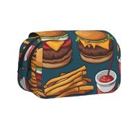 BOAIHH Lots of Tasty Food - Estuche con doble concha para bolígrafos, impresión de ancho completo, adecuado para bocetos, viajes y escuela