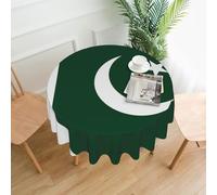 BOAIHH Mantel redondo de la bandera de Pakistán de 60 pulgadas, mantel suave antiarrugas para decoración de interiores y exteriores
