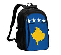 BOAIHH Mochila de gran capacidad con diseño de bandera de Kosovo, compartimento independiente, alivio de presión, trabajo, desplazamiento