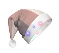 BOAIHH Sombrero de Navidad de Papá Noel LED de felpa para un exquisito esquema de color cálido y rústico, impresión suave parpadeante, accesorio de fiesta de festival de moda