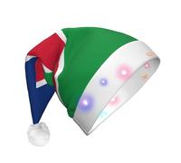 BOAIHH Sombrero de Navidad LED de felpa para exquisita bandera de Namibia impresión suave parpadeante accesorio de fiesta de festival de moda