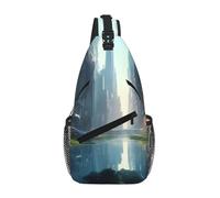 BOAIHH The City On The Water - Bolsa de pecho de gran capacidad, cómoda y descompresiva, adecuada para viajes, trabajo y al aire libre