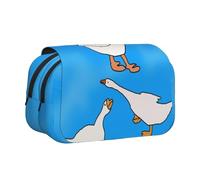 BOAIHH White Goose House - Estuche con doble concha para bolígrafos, impresión de ancho completo, adecuado para bocetos, viajes y escuela