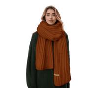 Boaisdus Bufandas de punto grueso de invierno para mujer, bufandas de punto grueso y cálido, bufanda de punto suave y larga para hombres y mujeres al aire libre, Marrón, 69×10in