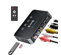 Boannice NFC Multi-función Adaptador Bluetooth Digital Bluetooth 5.0 Receptor Transmisor FM 3-en-1 Adaptador Bluetooth para Todo Tipo de Altavoces,sobremesa,portátil,TV,Amplificador,proyector,Coches