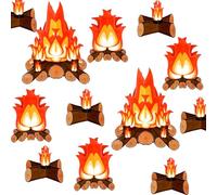 Boao 12 juegos de 3 estilos de cartón 3D para fogatas, centro de mesa de fogata, llamas artificiales, decoración de fiesta para camping, fiesta, despedida de soltera, fiesta de Acción de Gracias,