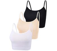 BOAO - 3 Camisola Deportiva Corta sin Mangas con Tirantes Delgados para Mujer, Large
