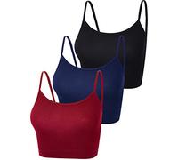 BOAO - 3 Camisola Deportiva Corta sin Mangas con Tirantes Delgados para Mujer, M
