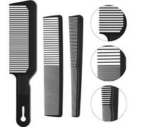 Boao 3 Piezas Set de Peines para Cabello de Carbono para Cortadoras y Flattops Peine Cónico para Hombres Mujeres