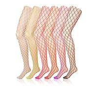 Boao 6 Pares de Medias de Rejilla Medias de Encaje de Cintura Alta para Chicas Damas, Multicolor