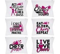 Boao 60 Bolsas de cosméticos para niñas, Estuche de Maquillaje con Cremallera, Bolsa de Viaje de Animadora, Bolsa de Animadora portátil, Accesorios de Aseo para Mujeres, Regalos de Amigos, 6 Estilos