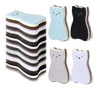 Boao 8 Piezas Esponja de Cocina en Forma de Gato Esponja de Fregar Esponjas de Limpiar Platos para Cocina Fruta Plato Baño, 4 Colores