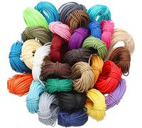 BOAO Hilo Encerado de 30 Colores de 1 mm para Manualidades, macramé, Collares, Pulseras, Joyas, 10 m Cada Color