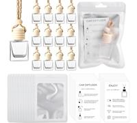 Boao Juego de 100 botellas difusoras de ambientador colgantes para automóvil con tarjeta de instrucciones (idioma español no garantizado) y bolsa holográfica resellable de 4 x 6 pulgadas para botellas