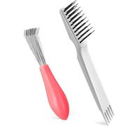 Boao Juego de 2 peines de limpieza de cepillo para el cabello, mini cepillo 2 en 1, removedor de suciedad con rastrillo de alambre de metal para eliminar el polvo, uso doméstico y salón de belleza