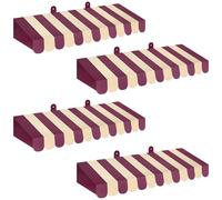 Boao Paquete de 4 toldos de circo para decoración de pared de carnaval, decoración de pared de circo, soporte de limonada, panadería, helado, camión, tablón de anuncios (morado y beige)