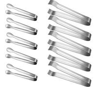 Boao - Pinzas de acero inoxidable, 10 piezas, mini pinzas de acero inoxidable para servir y cocinar