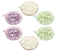 Boao6 piezas de baño ducha puf esponja de malla puf ducha exfoliante cuerpo lufa ducha exfoliante bola de ducha guante de ducha con bola de baño de flores, , , Beige, Verde, Morado., ]