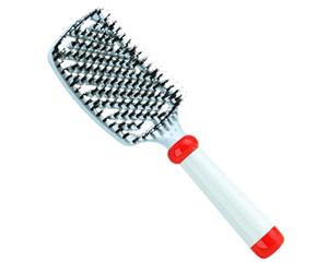 Boar Bristle Brush - 9,65 pulgadas anti estático | Natural Bristle Smoothing Brush, Herramienta portátil Detangling Styling para Backcombing Curl Vestidor, Travel Salon and Home Dorm