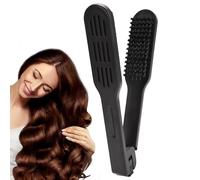 Boar Bristle Brush, Compact Double-Sided Clamp with Wooden Grip, Natural Hair Styling Comb, Reusable Material for Teens Women Girls Youth Smoothing Hairdressing Care