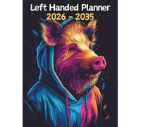 Boar Left Handed Planner: 10 Year Monthly | Large 120 Month Calendar | Gift For People Who Love Hogs, Pig Lovers | Ideal for Professionals, Students, and Busy Individuals | 8.5 x 11 Inches | v1