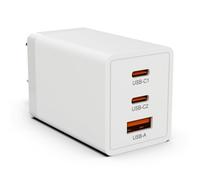 Boaraino 65W Cargador de Pared C USB, Cargador rápido GAN PD USB C/QC 3.0 de 3 Puertos, Compatible con iPhone 14/13 / 12/11, MacBook Pro/Air, iPad Pro/Air y Galaxy S22