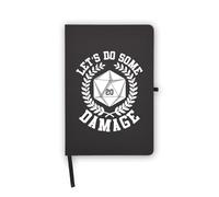 Board Games Dice 20 Let's do Some Damage Cuaderno, páginas en blanco, cubierta de piel sintética, planificador, diario, cuaderno de trabajo
