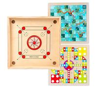 Board Games Set, Classic Strike Wooden Game with Coin, 39x34.1x7.8 Inches Family Board Game Friends and Lovers Ideal, Educational Smooth Surfaces for All Ages
