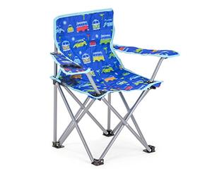 Board Masters - Silla Plegable de Camping y Playa de Volkswagen con reposabrazos y Motivos de T1 Bus y Escarabajo (53 cm/Samba y Beetle/Azul)