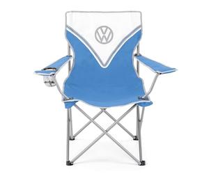 Board Masters VW Collection - Silla Plegable de Camping con portavasos T1 Camper Bus 85 cm (Classic Bus/Azul)