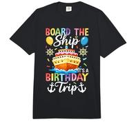Board The Ship It's A Birthday Trip Pastel de cumpleaños Barco Comfort Colors Adult Heavyweight T-Shirt