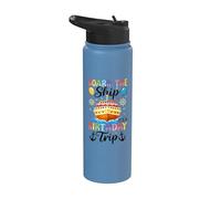 Board The Ship It's A Birthday Trip Pastel de cumpleaños Barco Stainless Steel Insulated Water Bottle