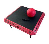 Boardball Boardball deportivo portátil plegable para interiores y exteriores con tablero de superficie superior de goma, voleibol y bomba de mano compacta, rojo y negro