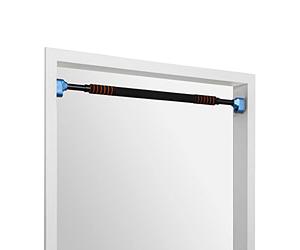 BoarderKING - Barra de dominadas telescópica, para Pared, Anchura 78-110 cm, Protección anticaída, Gomas Laterales, Almohadillas de Espuma, Sin Marcas después del Uso, Carga máx. 120 kg, Azul