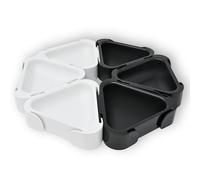 Boardgame Stuff - Set de 6 Cuencos para Fichas Modulares - Accesorios para Juegos de Mesa - Organizadores de Tokens, Monedas y Recursos de Juegos de Mesa (Negro-Blanco)