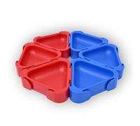 Boardgame Stuff - Set de 6 Cuencos para Fichas Modulares - Accesorios para Juegos de Mesa - Organizadores de Tokens, Monedas y Recursos de Juegos de Mesa (Rojo-Azul)