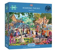 Boarding The Bus - Rompecabezas de 1000 piezas | Rompecabezas de nostalgia | Rompecabezas sostenible para adultos | Tablero 100% reciclado premium | Gran regalo para adultos | Juegos Gibsons