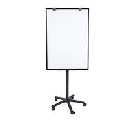 BoardsPlus Caballete movil, superficie lacada magnetica, adecuado para rota folios marco en aluminio lacado en negro, 70 x 100 x 180 cm