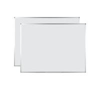 BoardsPlus - Pizarra Blanca Magnética, 90 x 60 cm, Superficie en Acero Lacado, de Borrado en Seco con Marco de Aluminio y Bandeja, Paquete de 2