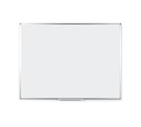 BoardsPlus - Pizarra blanca magnética, esmaltada, resistente a arañazos, con marco de aluminio y bandeja, 90 x 60 cm