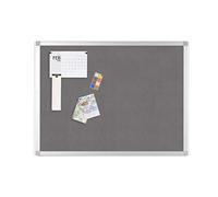 BoardsPlus - Tablero de Anúncios de Fieltro Gris - 120 x 90 cm - Con Marco de Aluminio