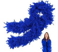 Boas de plumas, azul real, 2m/6.6ft