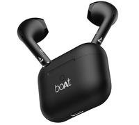 Boat Airdopes Joy, batería de 35 Horas, Carga rápida, tecnología IWP, Baja latencia, 2 micrófonos ENx, Conector Tipo C, Auriculares Bluetooth v5.3, Auriculares inalámbricos TWS con micrófono (Negro